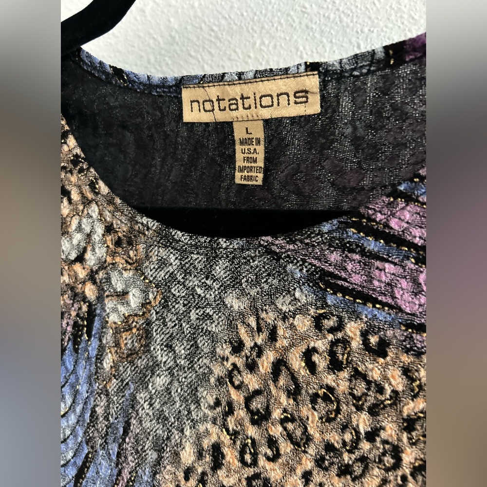 Notations Multicolor Swirl Gold Threads Animal Pr… - image 3